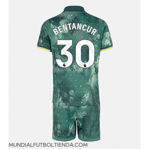 Camiseta Tottenham Hotspur Rodrigo Bentancur #30 Tercera Equipación Replica 2024-25 para niños mangas cortas (+ Pantalones cortos)